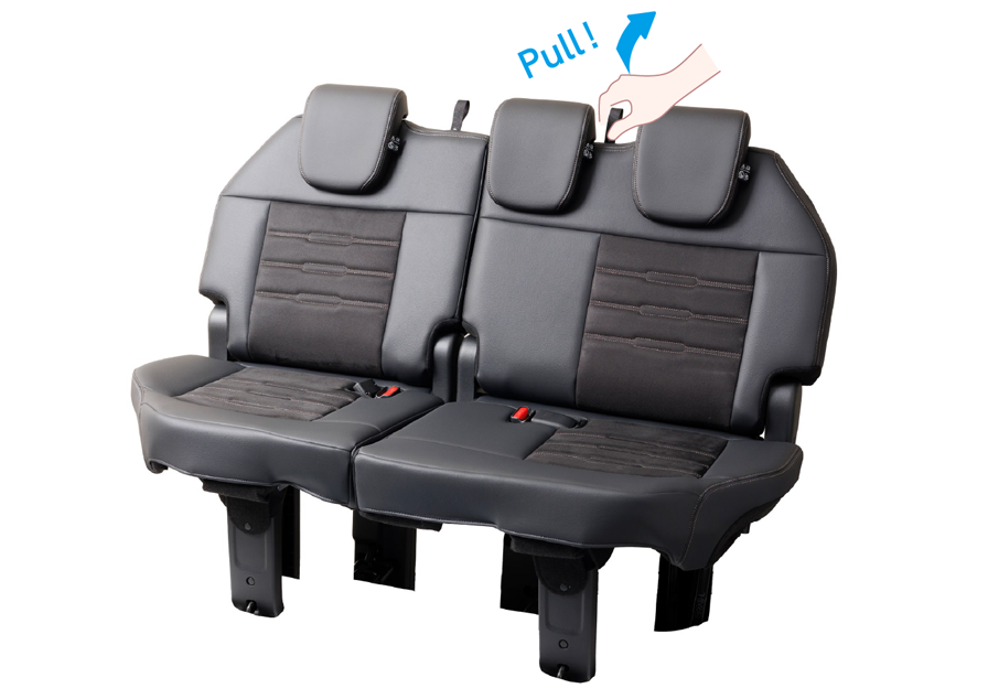 Fold backrest and push into floor